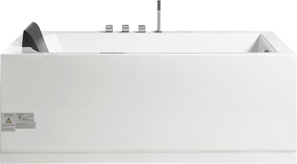 EAGO AM154ETL-L6 6 ft Acrylic White Rectangular Whirlpool Tub With Fixtures