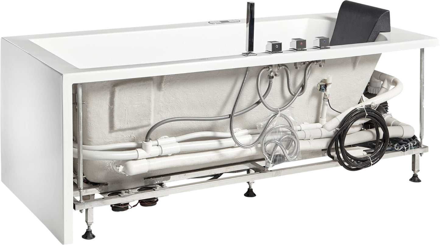 EAGO AM154ETL-L6 6 ft Acrylic White Rectangular Whirlpool Tub With Fixtures