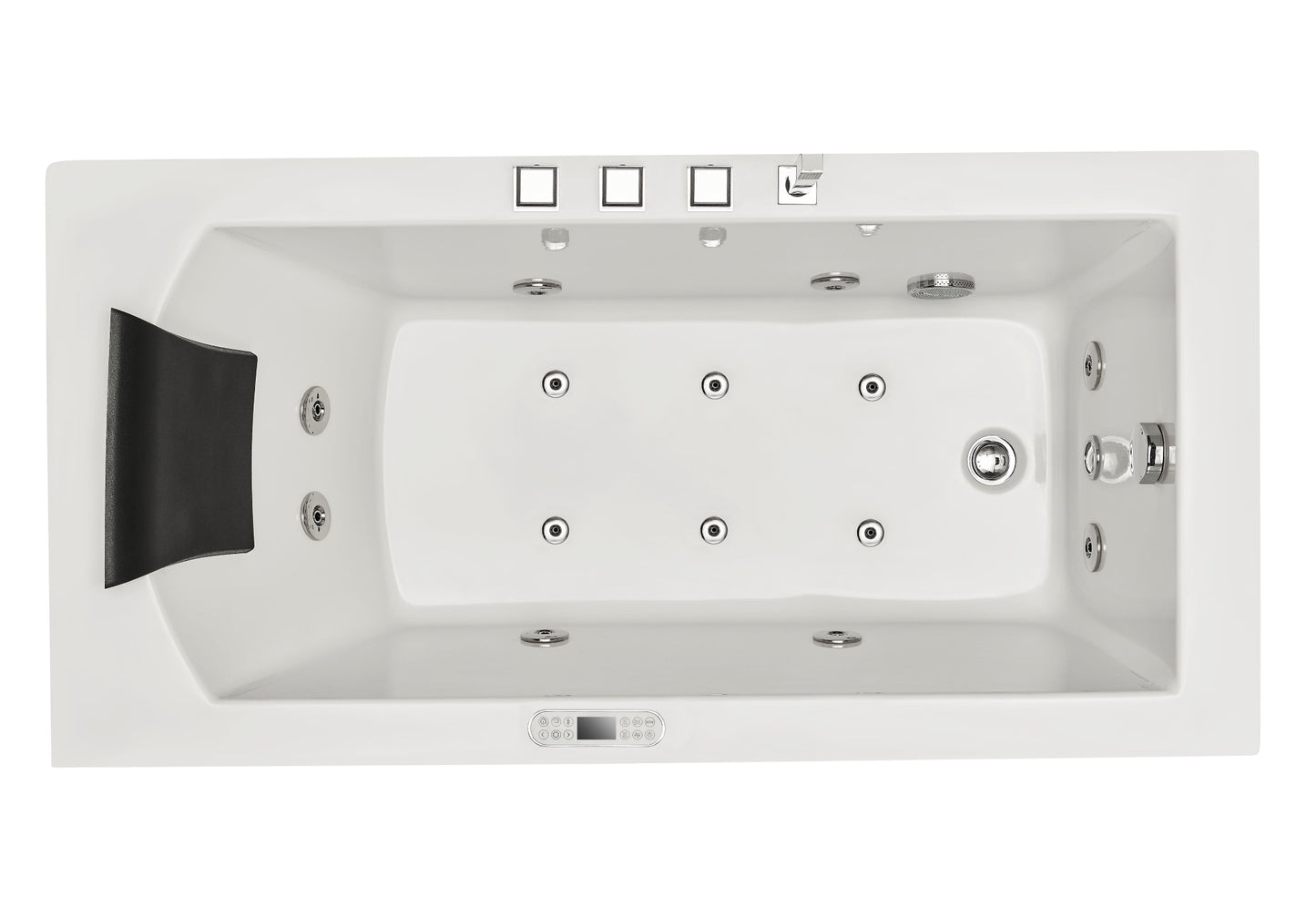 EAGO AM154ETL-L6 6 ft Acrylic White Rectangular Whirlpool Tub With Fixtures