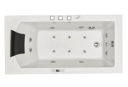 EAGO AM154ETL-L6 6 ft Acrylic White Rectangular Whirlpool Tub With Fixtures
