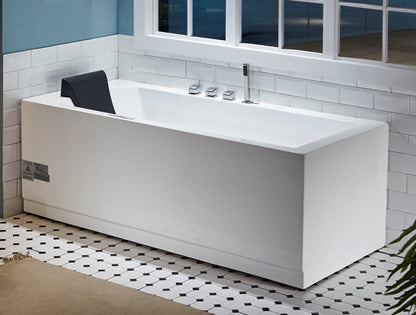 EAGO AM154ETL-L6 6 ft Acrylic White Rectangular Whirlpool Tub With Fixtures