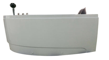 EAGO 59" AM161-L Single Person Corner White Acrylic Whirlpool Bath Tub