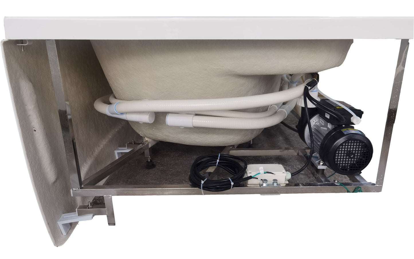 EAGO 59" AM161-L Single Person Corner White Acrylic Whirlpool Bath Tub
