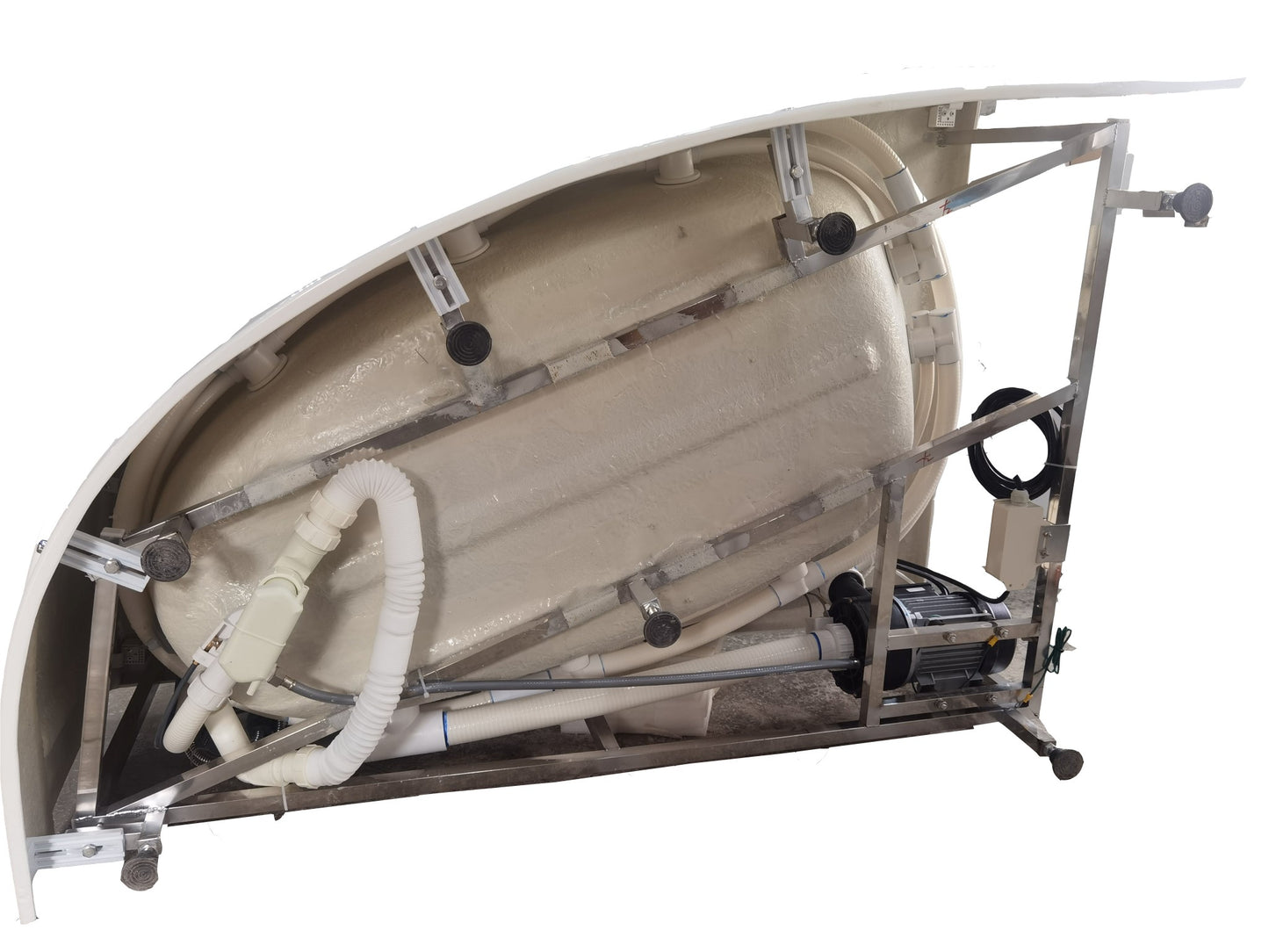 EAGO 59" AM161-L Single Person Corner White Acrylic Whirlpool Bath Tub