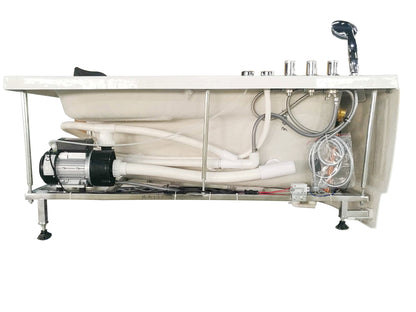 EAGO 59" AM161-L Single Person Corner White Acrylic Whirlpool Bath Tub
