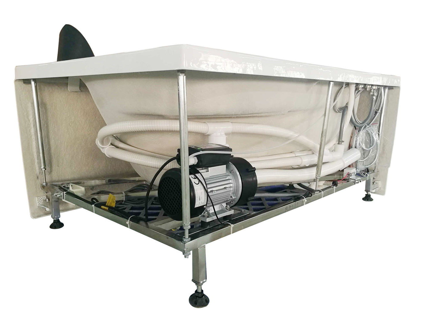 EAGO 59" AM161-L Single Person Corner White Acrylic Whirlpool Bath Tub