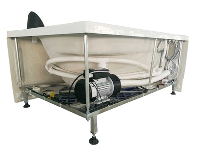 EAGO 59" AM161-L Single Person Corner White Acrylic Whirlpool Bath Tub