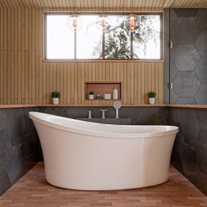 EAGO AM1800 70" White Free Standing Oval Air Bubble Bathtub