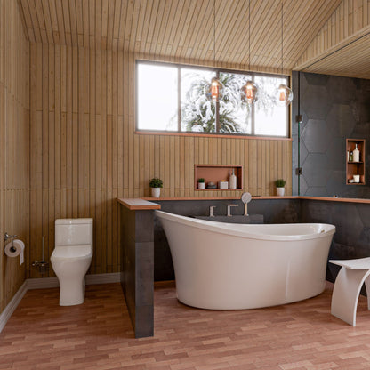 EAGO AM1800 70" White Free Standing Oval Air Bubble Bathtub