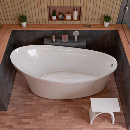 EAGO AM1800 70" White Free Standing Oval Air Bubble Bathtub