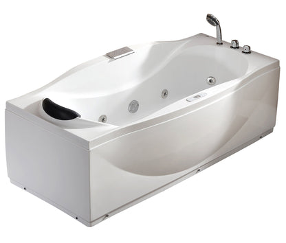 EAGO AM189ETL-L 6 ft Right Drain Acrylic White Whirlpool Bathtub w Fixtures