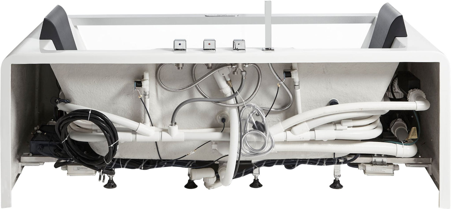 EAGO AM196ETL 6 ft Clear Rectangular Acrylic Whirlpool Bathtub for Two