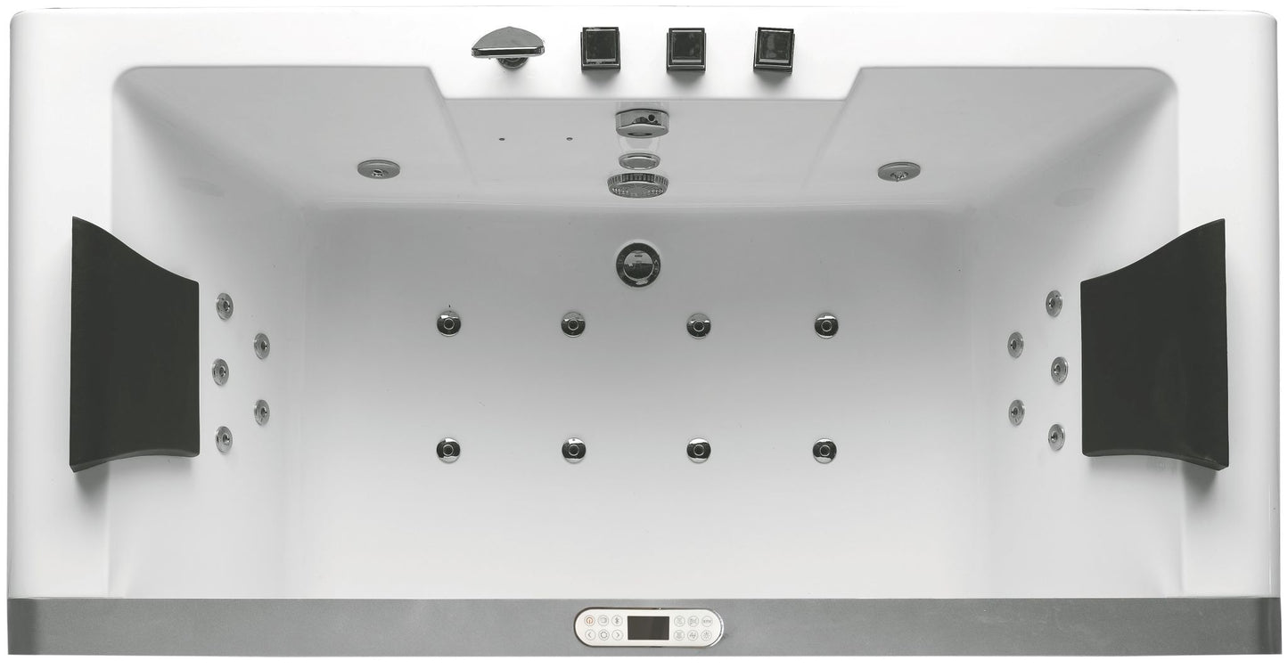 EAGO AM196ETL 6 ft Clear Rectangular Acrylic Whirlpool Bathtub for Two