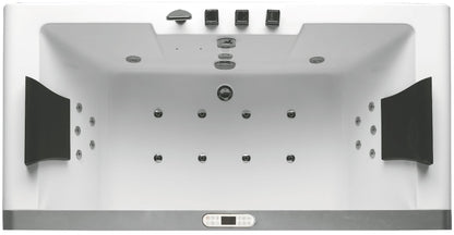 EAGO AM196ETL 6 ft Clear Rectangular Acrylic Whirlpool Bathtub for Two