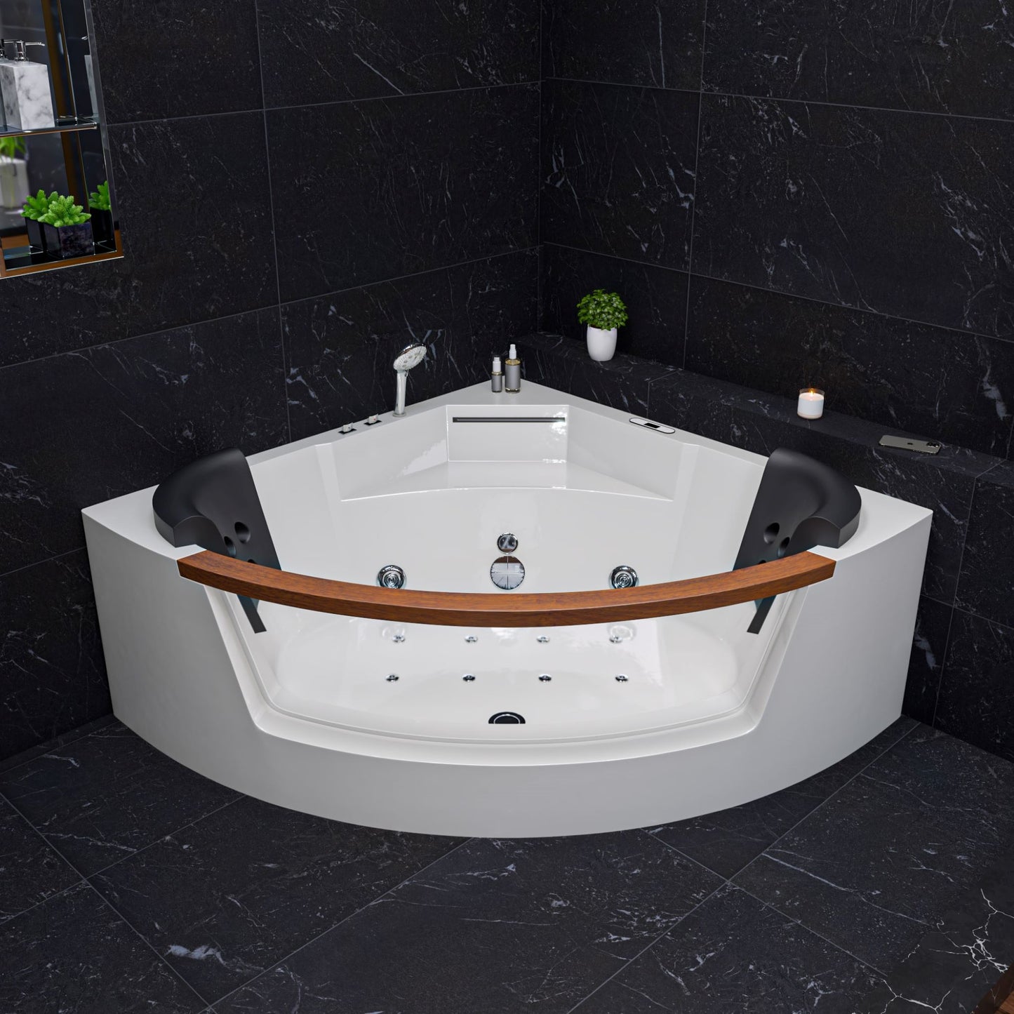 EAGO AM197ETL 5 ft Clear Rounded Corner Acrylic Whirlpool Bathtub for Two