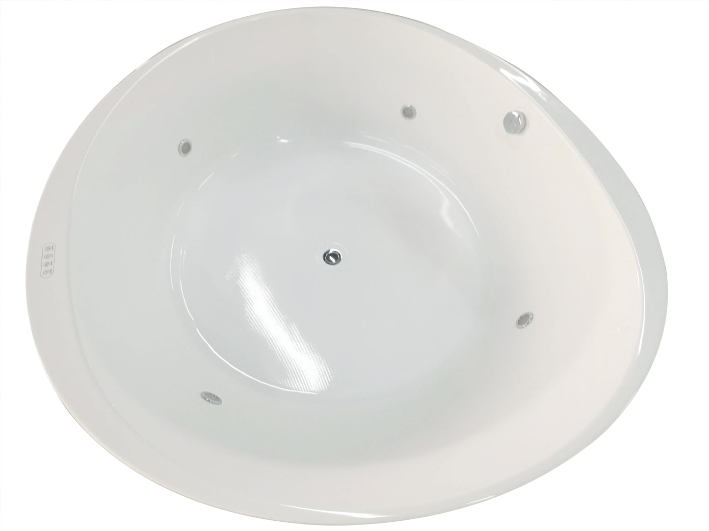 EAGO AM2130 66" Round Free Standing Acrylic Air Bubble Bathtub