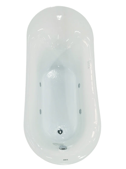 EAGO AM2140 68" White Free Standing Oval Air Bubble Bathtub