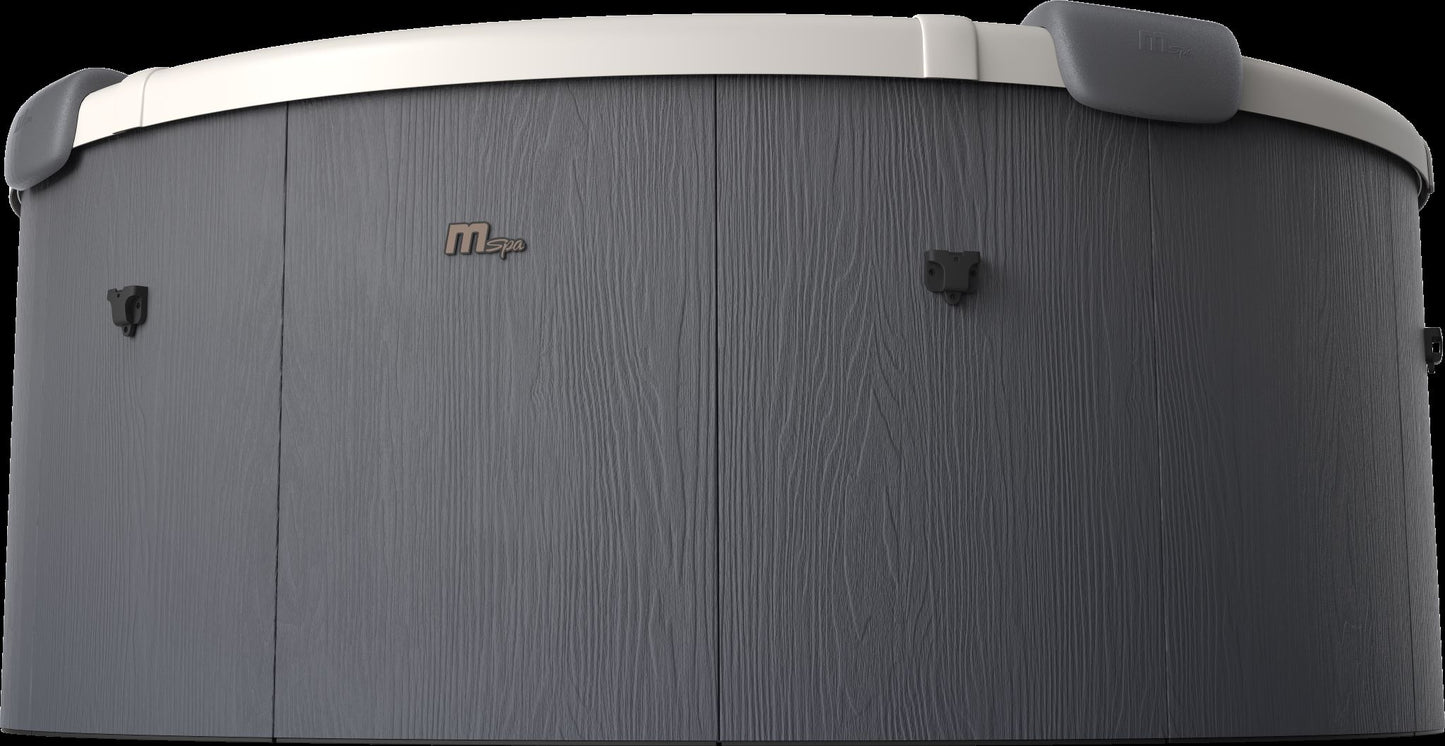 Hot tub with an MSpa logo on a transparent background