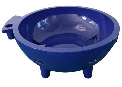 ALFI Brand Blue Outdoor Wood-Burning Hot Tub with handles on a white background - Luxe Tub Source
