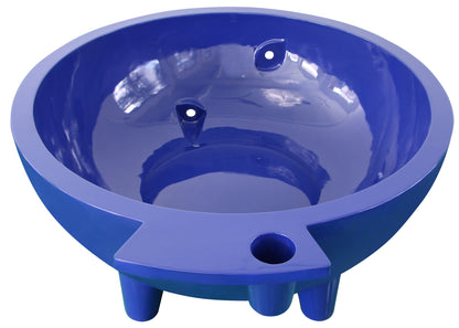 ALFI Brand rear view of Blue Outdoor Wood-Burning Hot Tub on a white background - Luxe Tub Source
