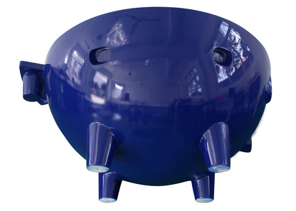 ALFI Brand bottom view of Blue Outdoor Wood-Burning Hot Tub on a white background - Luxe Tub Source