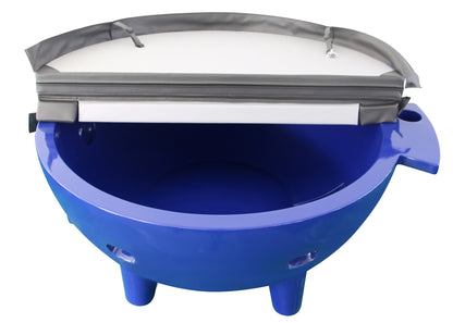 ALFI Brand Blue Outdoor Wood-Burning Hot Tub with hot tub cover - Luxe Tub Source