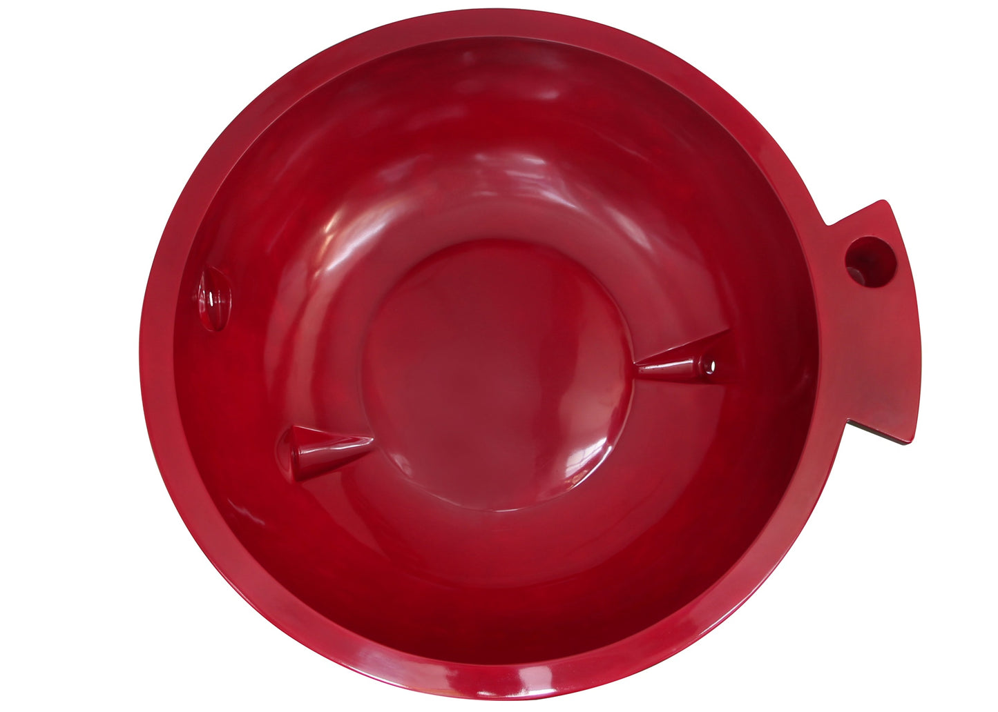 ALFI Brand top view of Red Outdoor Wood-Burning Hot Tub - Luxe Tub Source