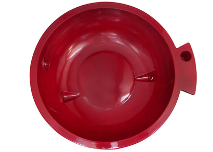 ALFI Brand top view of Red Outdoor Wood-Burning Hot Tub - Luxe Tub Source