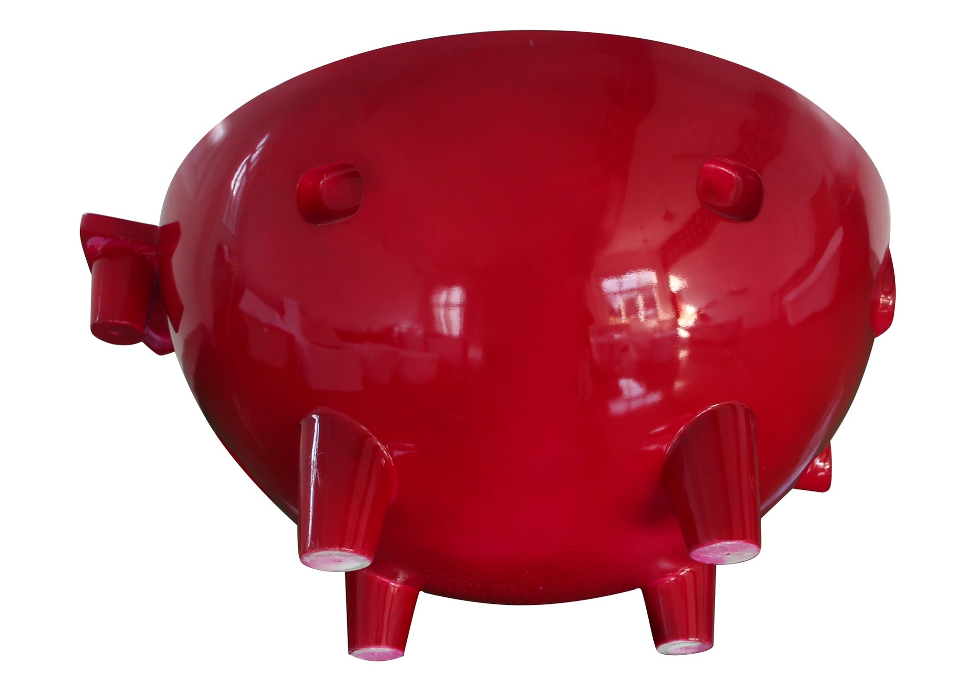 ALFI Brand bottom view of Red Outdoor Wood-Burning Hot Tub - Luxe Tub Source