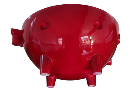 ALFI Brand bottom view of Red Outdoor Wood-Burning Hot Tub - Luxe Tub Source