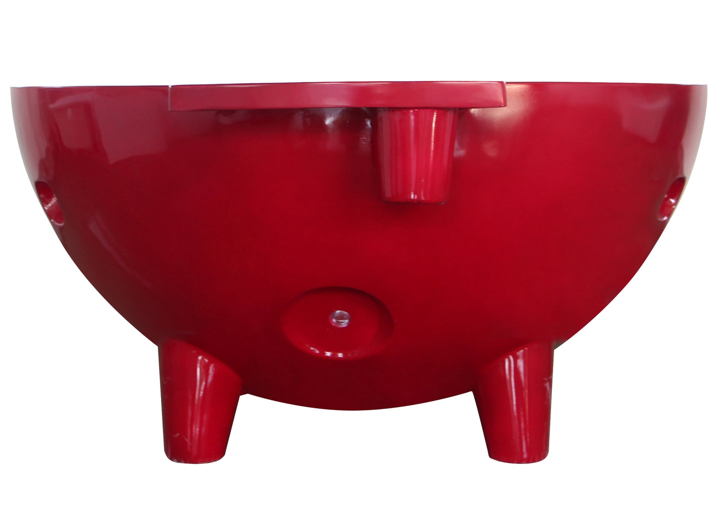 ALFI Brand rear view of Red Outdoor Wood-Burning Hot Tub - Luxe Tub Source