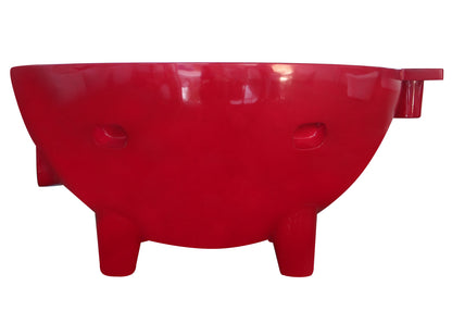 ALFI Brand side view of Red Outdoor Wood-Burning Hot Tub - Luxe Tub Source