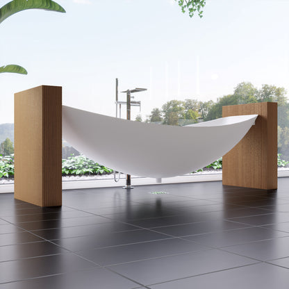 ALFI brand HammockTub1 79" Acrylic Suspended Wall Mounted Hammock Bathtub