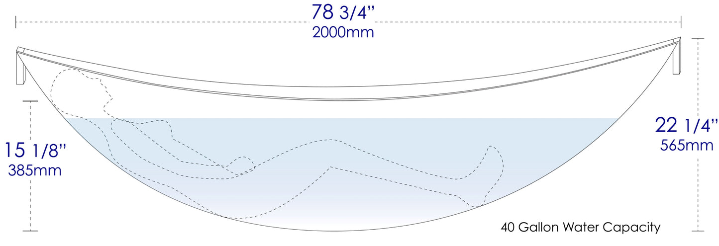 ALFI brand HammockTub1 79" Acrylic Suspended Wall Mounted Hammock Bathtub