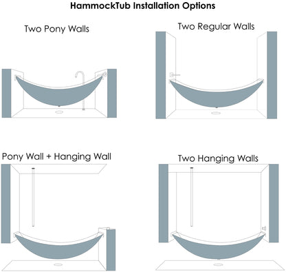 ALFI brand HammockTub1 79" Acrylic Suspended Wall Mounted Hammock Bathtub