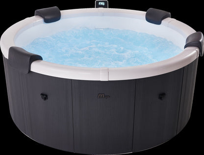Portable hot tub with water inside on a transparent background