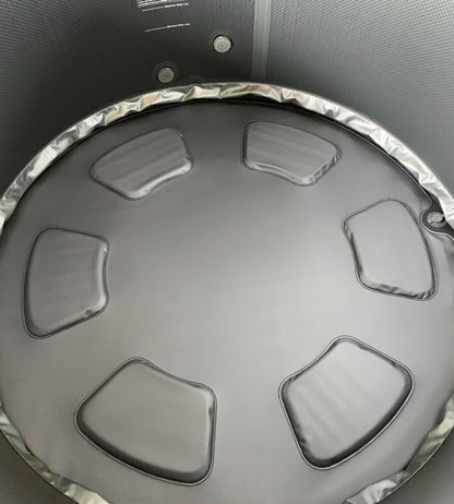 MSpa Top view of a round hot tub with textured interior. - Luxe Tub Source
