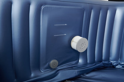 MSpa Close-up of a blue interior of an inflatable hot tub. - Luxe Tub Source