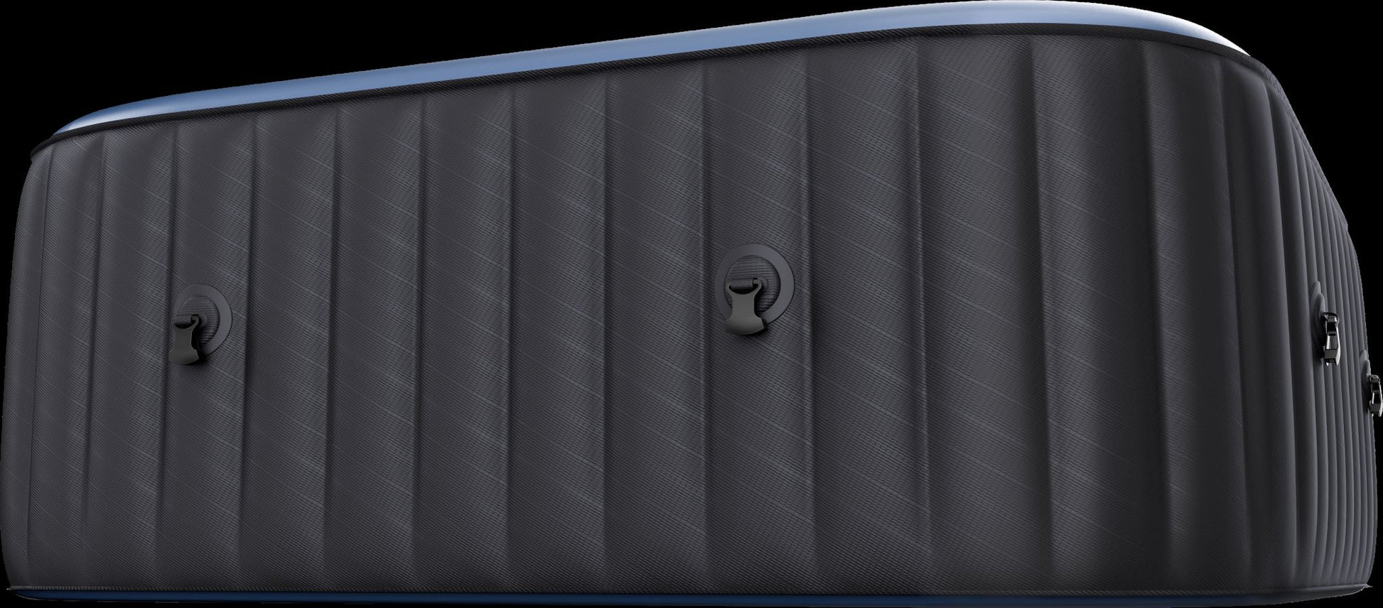 MSpa close up of an inflatable black hot tub - Luxe Tub Source