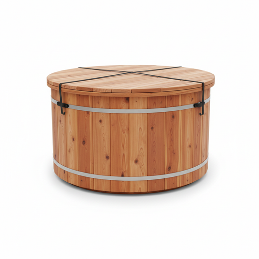 The Meridian Vault: Artisan Cedar Soaking Tub